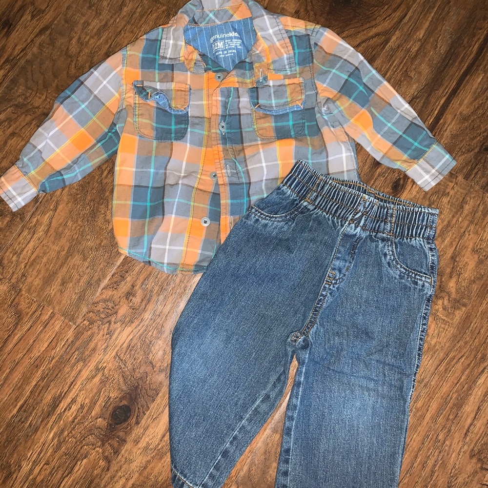 Boys Dress shirt and jeans